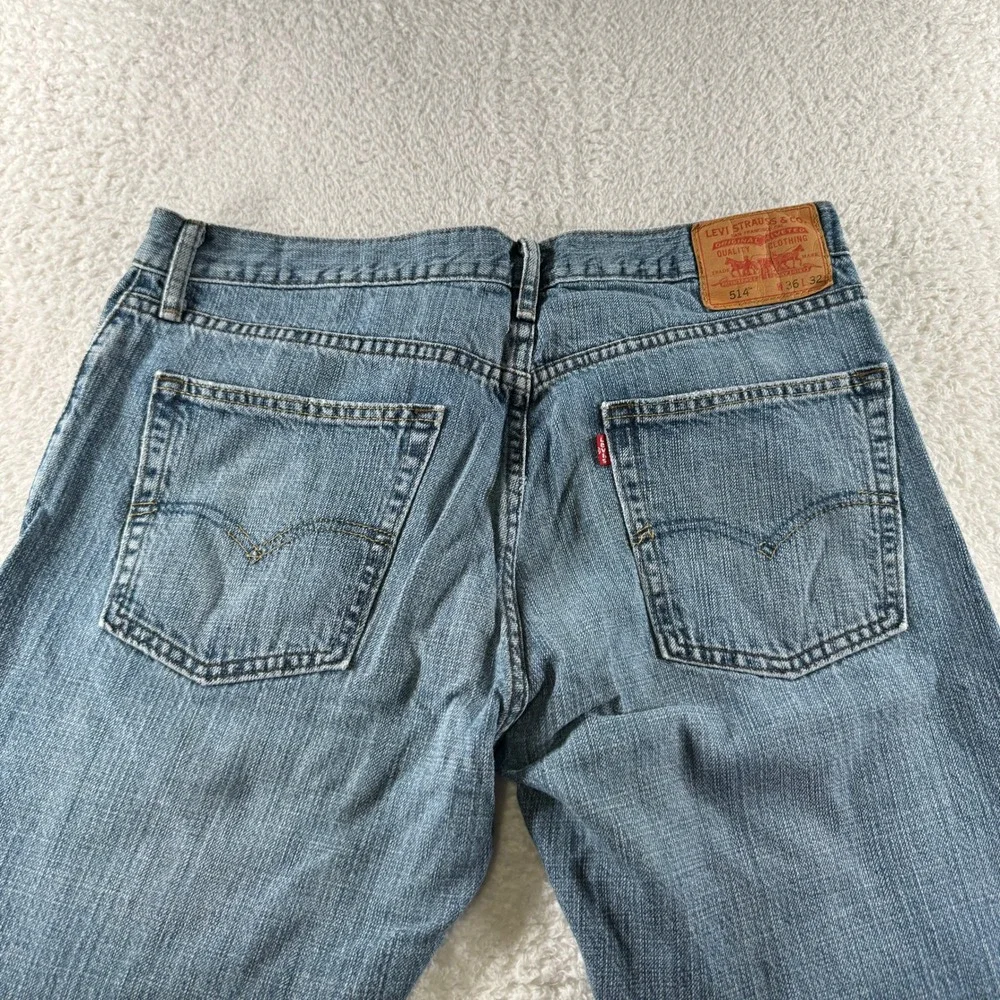 Y2K Levi 514 Slim Straight Leg Size 36x32 Light Wash Clean‎ Denim Pants Used Men